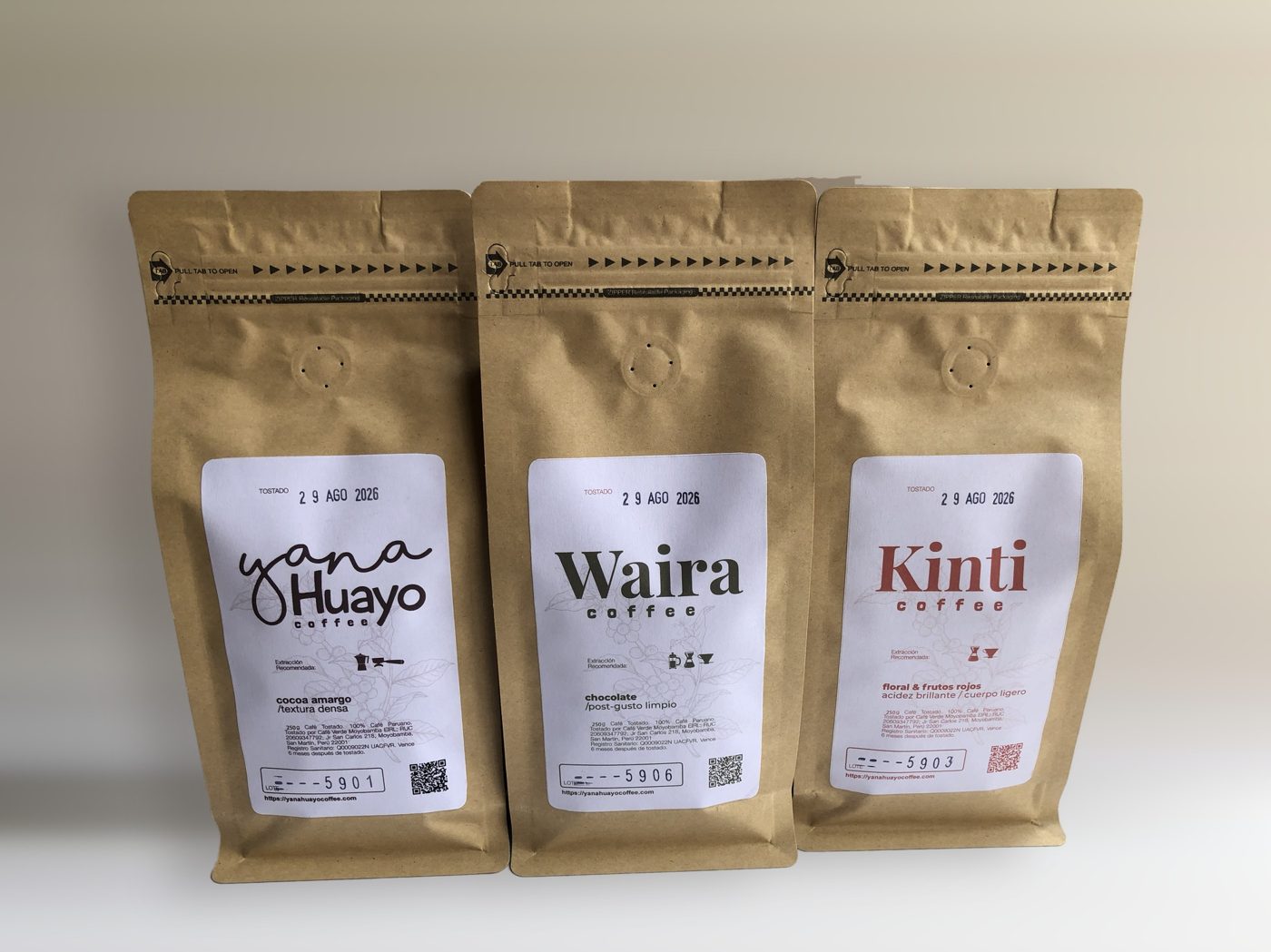 YANAHUAYO TRIO | Yanhuayo, Waira, and Kinti (3 Bags of 250g Each)